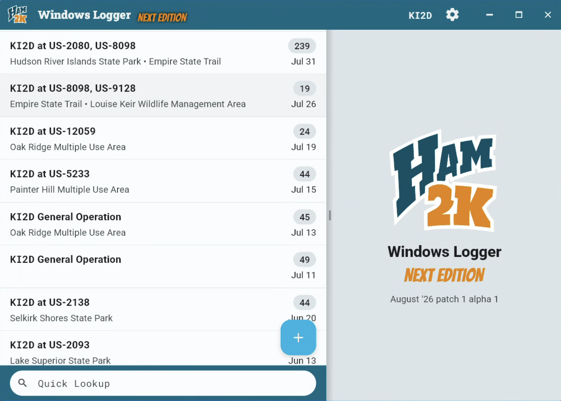 HaLo Logging Screen Screenshot
